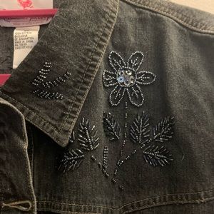 Quacker Factory NWT Beaded Jean Jacket